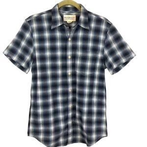 Denim & Supply Mens Button Up Plaid Shirt Blue Black White Size S Ralph Lauren
